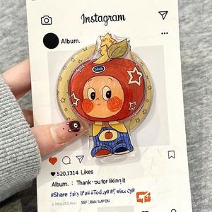 Support magnétique en acrylique pour MagSafe, motif petit homme étoile de dessin animé mignon, forte force d'adsorption, télescopique, pour bureau, pour femmes - Product Image 3