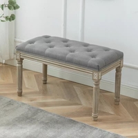Banc d'appoint contemporain en tissu, tabouret ottoman capitonné pliable pour chambre, couloir, salon, blanc crème