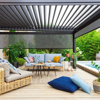 Pergola Bioclimatique Motorisée en Aluminium Étanche avec Toit à Lames Orientables pour Jardin et Terrasse