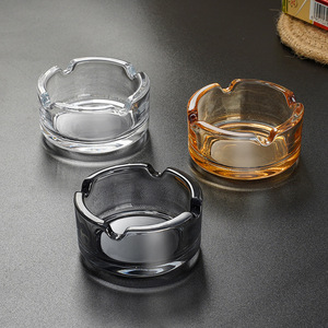 Glass Ashtray Set Modern Luxury Design For Home Office Hotel Use Clear Black Blue Amber Colors - Product Image 3