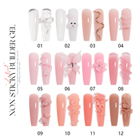 Vendeeni Gel de Construction Solide 12 Couleurs en Pot, Gel d'Extension d'Ongles pour la Sculpture sur Ongles, SANS TPO, SANS HEMA, Ne Colle Pas aux Mains, Gel de Construction 5D
