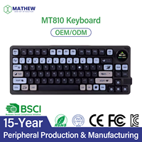 Clavier de jeu mécanique MT810 avec écran et bouton, sans fil tri-mode, clavier Gasket à échange à chaud, rétroéclairage RGB [Logo OEM]