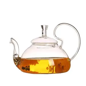 New product eco-friendly borosilicate glass teapot transparent tea pot wholesale