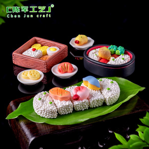 Buena calidad Chunjun paisaje simulación comida jugar almuerzo mariscos salchicha Bento Box Diy accesorios decorativos miniaturas - Product Image 2