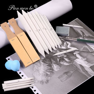 Panwenbo 25 pièces Estompesurs et Tortillons en papier pour le <span class=keywords><strong>dessin</strong></span>, avec papier abrasif, taille-crayon, gomme, éponge - Product Image 5