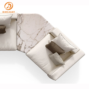 Sofá Modular de <span class=keywords><strong>2</strong></span> Plazas al por Mayor, Sofá en Forma de L para Sala de Estar, Muebles Cómodos de Lino Gris - Product Image 2