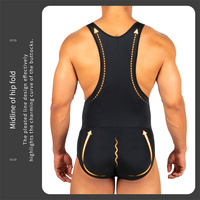 Body sculptant sans coutures pour homme, col en V profond, effet ventre plat, amincissant