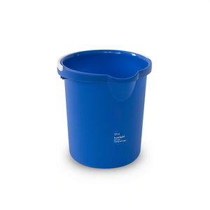 Seau rond 12 L en plastique bleu pour le nettoyage et le rangement - Product Image 2