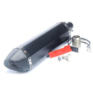 Tubo de escape modificado de 570 mm y 51 mm de diámetro, silenciador trasero universal para motocicleta con accesorios de montaje y adaptador - Product Image 1