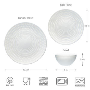 Ensemble de vaisselle alimentaire sans BPA de chine fine pour la maison ensemble de vaisselle blanche de luxe - Product Image 2
