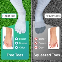 Chaussettes de football antidérapantes à cinq doigts, respirantes, rembourrées, avec logo personnalisé disponible, pour la stabilité et l'entraînement