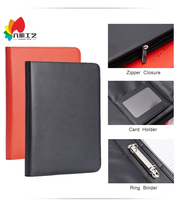 Porte-documents de présentation A4 en cuir PU, avec fermeture éclair et anneaux, cadeaux d'affaires, ALL BEST CL-054, étanche et extensible