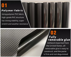 Emballage en vinyle de voiture en Fiber de <span class=keywords><strong>carbone</strong></span>, mat brillant 3D 4D 5D 6D <span class=keywords><strong>7D</strong></span> 3D, sans bulle pour emballage de voiture, housse de téléphone portable - Product Image 4