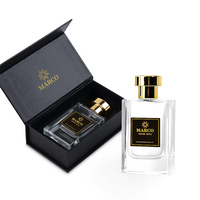 Flacon de parfum rectangulaire transparent de luxe 50 ml 100 ml avec bouchon, vente en gros de flacons de parfum en spray