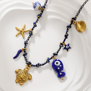 Best-seller estate <span class=keywords><strong>collana</strong></span> ciondolo sole oro placcato in acciaio inox <span class=keywords><strong>con</strong></span> stella marina perla cuore <span class=keywords><strong>tartaruga</strong></span> dopamina alla moda per il regalo - Product Image 6