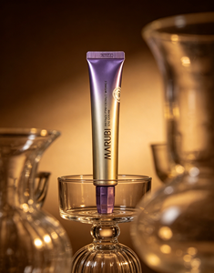 Tube oculaire PE violet dégradé doré, récipient vide pour crème contour des yeux, applicateur à bille en acier inoxydable, capuchon octogonal, emballage de luxe personnalisé OEM pour soins de la peau - Product Image 2