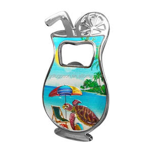 품질 코스타리카 기념품 사용자 정의 실버 금속 거북이와 바다 거북 냉장고 자석 병따개 자석 - Product Image 4