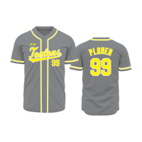Kaos Baseball Unisex Custom Sablon Heat-Transfer Bernapas dengan Kancing, Dapat Dihiasi Nama Tim dan Nomor Jahitan Pribadi Plus