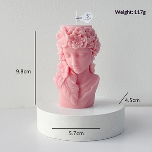 Bougie parfumée buste de déesse vintage, sculpture florale, statue, bougie artistique, décoration de table, cadeau - Product Image 6