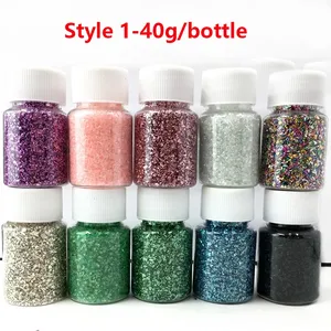 Pierres artificielles en verre doré broyé 20/40g, remplissage en résine pour artisanat DIY, décorations pour nail art, remplissages pour fabrication de bijoux en résine UV faits à la main - Product Image 5