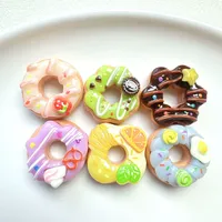 Nouveaux mini-donuts en résine Kawaii à dos plat, cabochons, pièces décoratives, matériaux, breloques décoratives pour scrapbooking, accessoires pour loisirs créatifs et scrapbooking