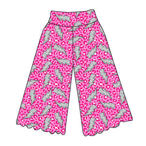 בגדי מכנסיים ארוכים לילדים עם דפוס הדפס נמר אופנה עם מכנסיים ארוכים רחבים ועיצוב תחרה - בגדי סתיו לילדות - Product Image 6