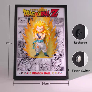 Dragon Balls Goku Peinture suspendue Anime Figure Posters Lumière LED Cadre photo <span class=keywords><strong>Action</strong></span> Lampes à LED Décoration murale Peinture Cadeau - Product Image 3
