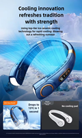 Portable USB Rechargeable cou ventilateur cinq vitesses refroidissement rapide carreaux de glace portable Volume d'air dispositif de refroidissement voiture de poche en plein air