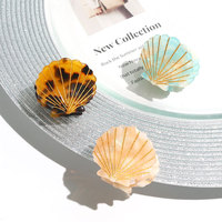 Pinzas para el pelo de concha de mar de acetato Xinmei, pinzas para el pelo de concha de playa de verano en el océano, pinzas decorativas para el pelo pequeñas para vacaciones para mujer