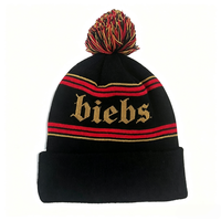 Gorro de Lana a Rayas de Moda, Tipos de Gorros de Invierno con Pompón y Logotipo Bordado en 3D Personalizado