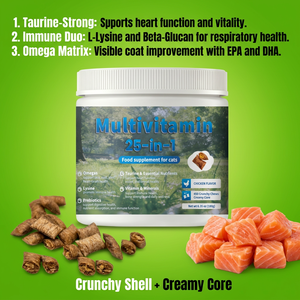 Suplemento Multivitamínico Cremoso 25 en 1 para Gatos con L-Lisina, Taurina y Omega 3, Suplemento para la Salud Felina - Product Image 3