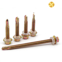10B21 Stainless Steel DIN7504 Hex Flange Head Self-Drilling Screws Galvanized EPDM Washer Roofing Metal Fasteners Black Grade