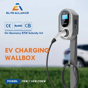 New Design Portable EV Charger OCPP Type 2 Charge Cable 11KW-22KW Wallbox EV Charger 3 Phase Electric Car Charging Station