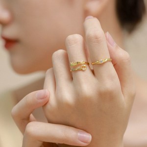 Dylam-Anillo de plata de primera ley y oro de 18 quilates para mujer, sortija ajustable, plata esterlina 925, chapado en oro de 18 quilates - Product Image 5
