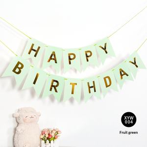 Bannière en papier doré à motif queue d'hirondelle pour joyeux anniversaire, décoration <span class=keywords><strong>de</strong></span> fête, fournitures <span class=keywords><strong>de</strong></span> fête, drapeau - Product Image 6