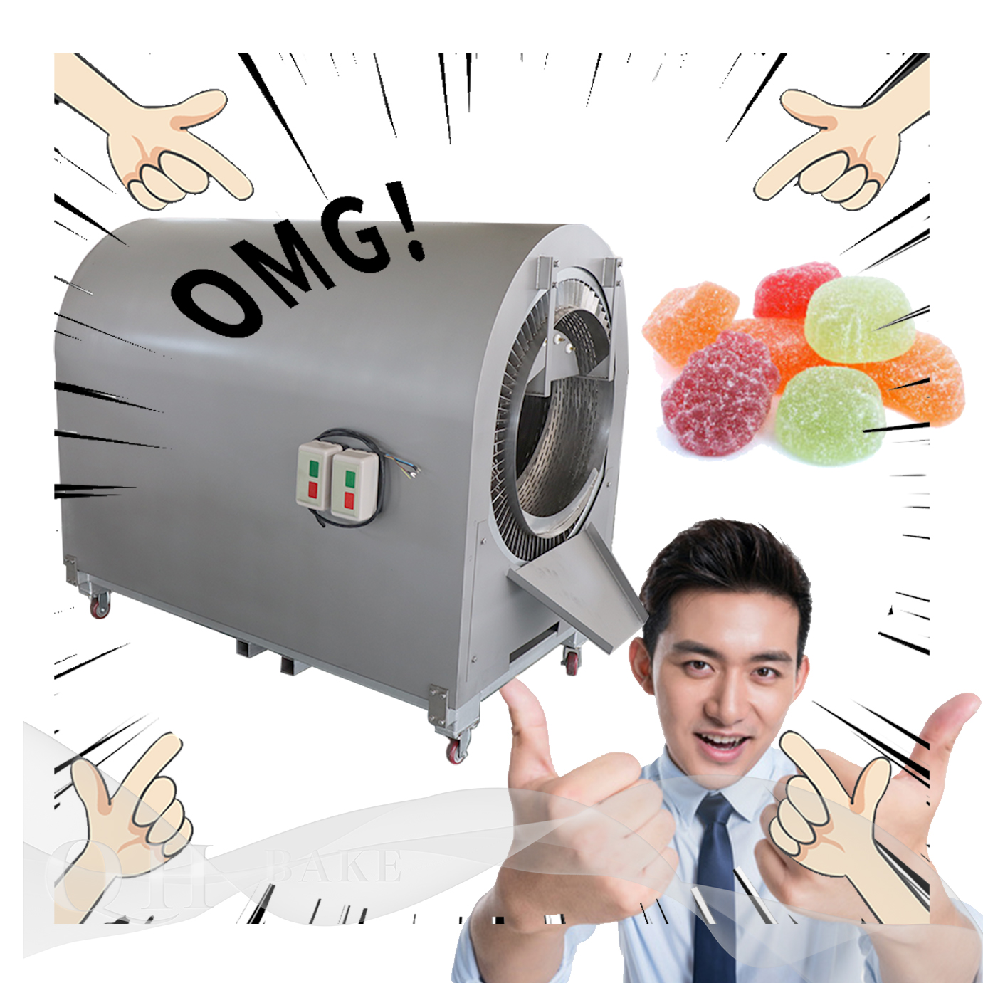 Машина для нанесения покрытия маслом мелких шоколадных конфет, желе, конфет, машина для нанесения покрытия маслом жевательного масла, машина для полировки поверхности конфет