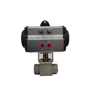 Industriële 1000 PSI 1/<span class=keywords><strong>2</strong></span>" NPT 304 roestvrijstalen luchtbediende dubbelwerkende actuator pneumatische kogelkraan - Product Image 1