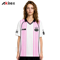 Jersey Sepak Bola Custom Unisex Akilex, Bahan Mesh, Streetwear, Supplier Grosir, Maillot De Foot