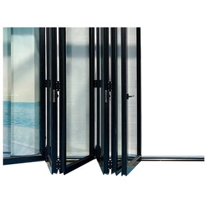 Fenêtre pliante en alliage d'<span class=keywords><strong>aluminium</strong></span> noir minimaliste, style simple, <span class=keywords><strong>couleur</strong></span> chaude, pour maison et balcon - Product Image 5