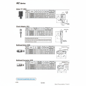 Raccords auto-scellants pneumatiques SMC KCJ10-99 pièces pneumatiques - Product Image 1