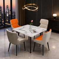 Table à manger de luxe légère avec 4 chaises, ensemble de salle à manger compact pour la maison, le bureau et les négociations