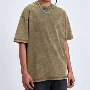 Camisetas lavadas para hombre, camisetas de manga corta lavadas con ácido en blanco de algodón 100% personalizadas para hombre, camisetas Batik de gran tamaño - Product Image 2