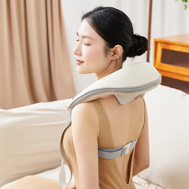 LICHANG Portable Back Lymphatic Pain Relief Wireless Shiatsu Neck Massager Electric Deep Kneading Waist Massager