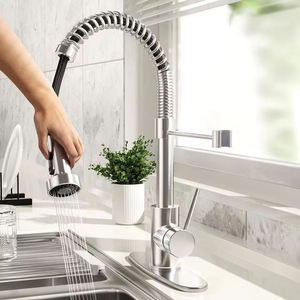 Rubinetto da <span class=keywords><strong>Cucina</strong></span> Moderno Commerciale a Molla con Piedistallo, 2 Funzioni, Estraibile, Acqua Calda e Fredda, <span class=keywords><strong>per</strong></span> Progetti Residenziali - Product Image 1