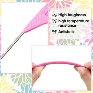 Bán buôn tùy chỉnh salon làm tóc chống tĩnh chia tay Lược chịu nhiệt rat đuôi lược kim loại Pin bện Lược - Product Image 3