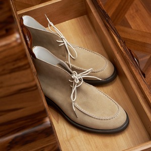 Nouvelles bottes pour hommes en cuir suédé à bout carré, hautes, respirantes, légères, antidérapantes, à lacets, style désert - Product Image 3