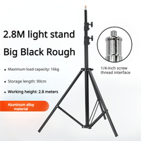 JIXIO Trépied de studio professionnel en métal 2,8 m réglable et robuste pour photographie et vidéo, kit de moule privé pour éclairage d'appoint
