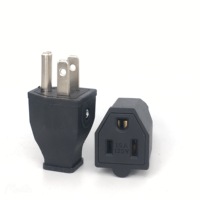 Adaptateur de cordon d'alimentation Thaïlande USA Canada 15A 125V Utilisation industrielle Mise à la terre standard Prise électrique à 3 broches en cuivre nickelé