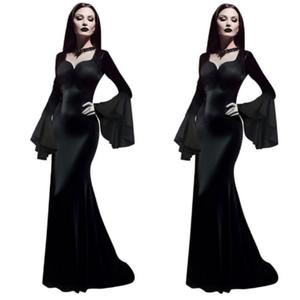 Robe longue noire de <span class=keywords><strong>Morticia</strong></span> <span class=keywords><strong>Addams</strong></span> |   Robe gothique vintage d'Halloween |   Costume de la <span class=keywords><strong>Famille</strong></span> <span class=keywords><strong>Addams</strong></span> - Product Image 3