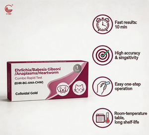 Prueba Rápida Combinada 4 en 1 para Perros: Ehrlichia, Babesia Gibsoni, Anaplasma y Dirofilaria (Transmisión por Garrapatas) + Panel de Dirofilaria en Sangre Total, 10 Minutos - Product Image 1
